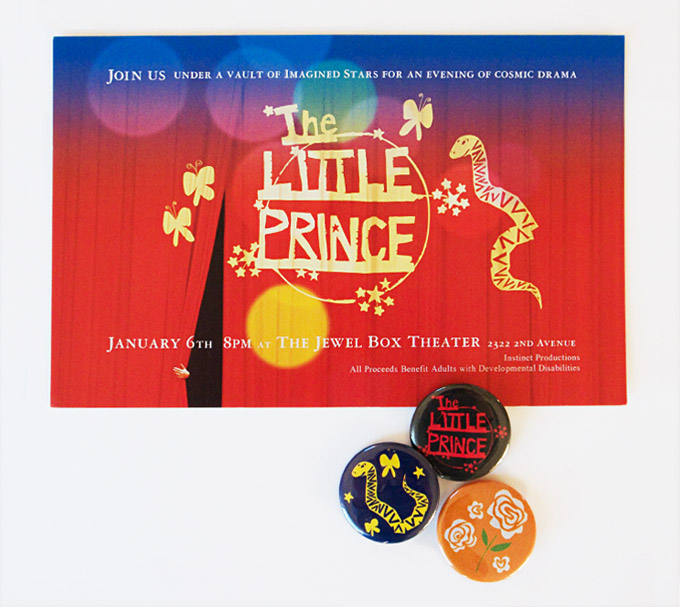 The Little Prince Flyer and Pin Buttons